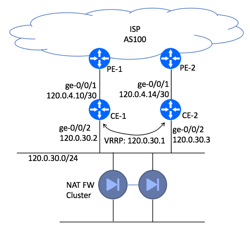 BGP HA Customer Site - Dual CE - Physical Topology